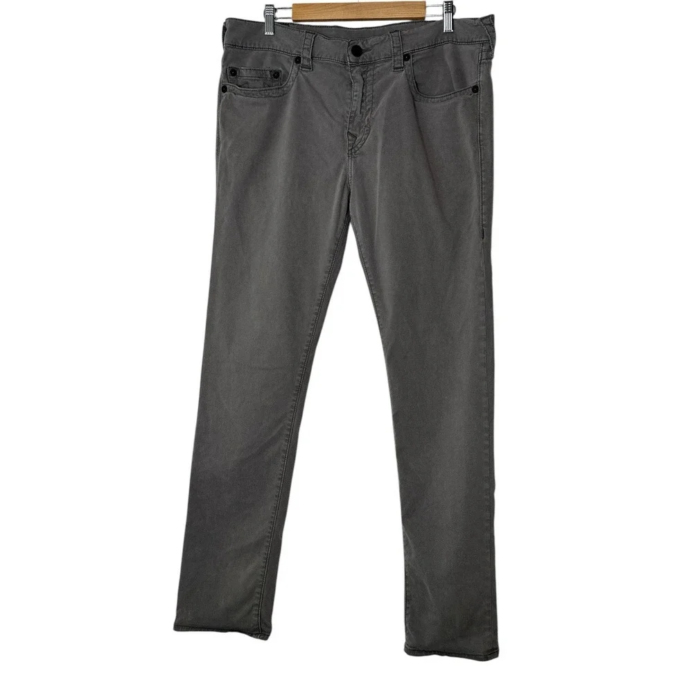 True Religion Jeans‎ Mens Size 36 X 32 Gray Rocco  Relaxed Skinny Cowboy Rodeo